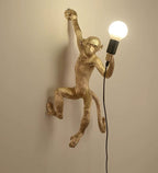 Quirky Resin Monkey Wall Light – Vintage-Inspired Pendant with Hemp Rope 6
