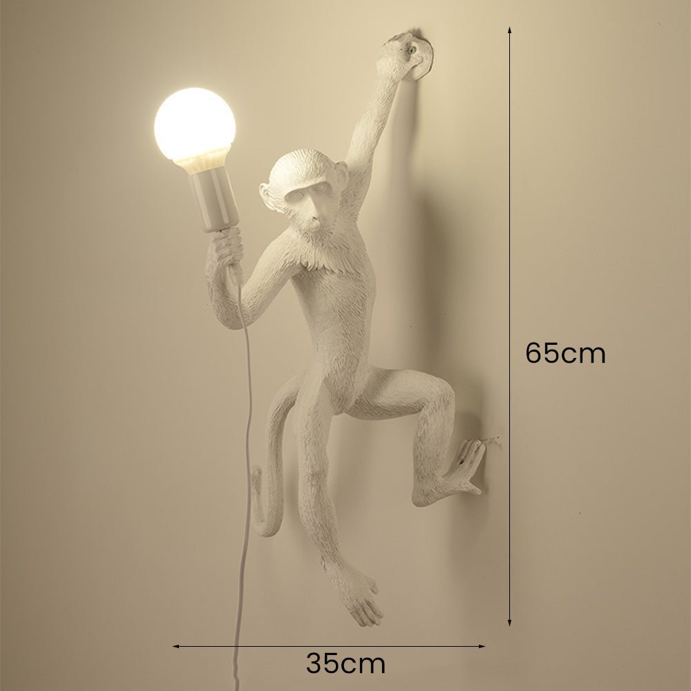 Quirky Resin Monkey Wall Light – Vintage-Inspired Pendant with Hemp Rope 8