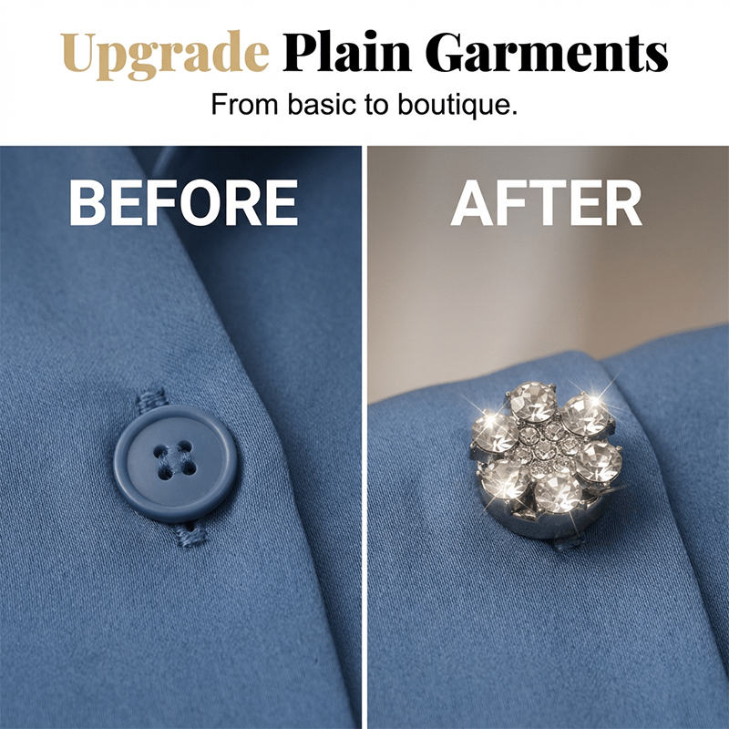 Radiant Rhinestone Flower Button Covers Product Image 04