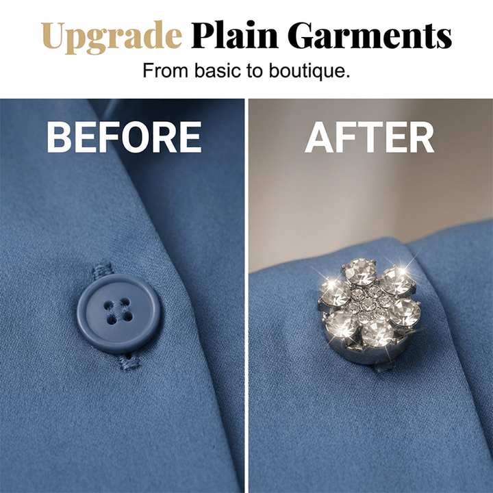 Radiant Rhinestone Flower Button Covers Product Image 04