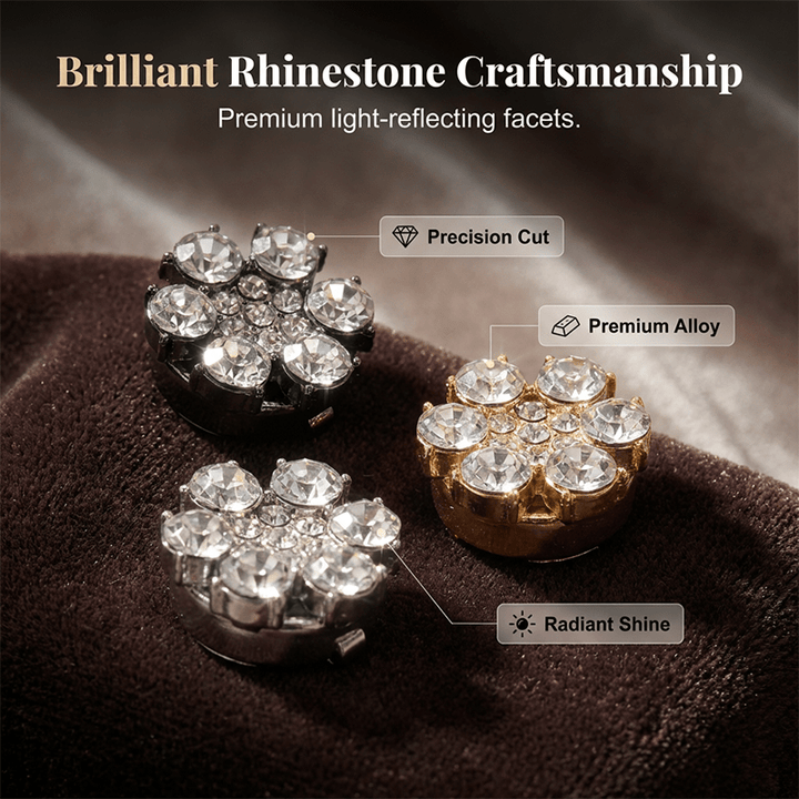 Radiant Rhinestone Flower Button Covers Product Image 05