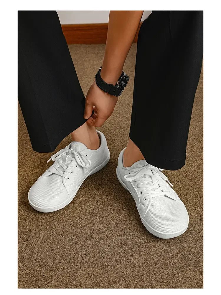 Air Mesh Walking Shoes — Breathable Extra Wide Comfort with Lace - Up Support (GRAY 40) - | Zavonix