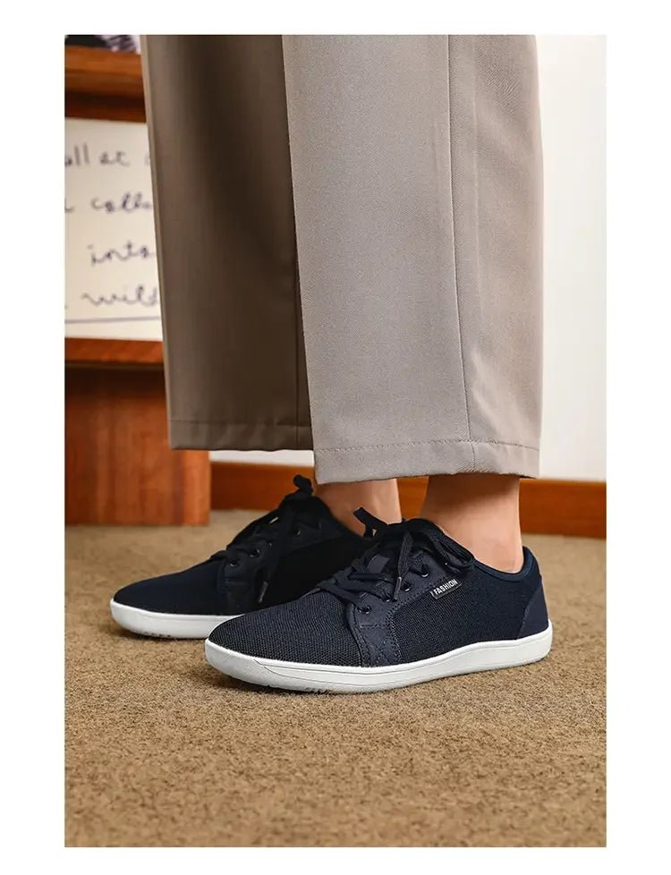 Air Mesh Walking Shoes — Breathable Extra Wide Comfort with Lace - Up Support (GRAY 40) - | Zavonix