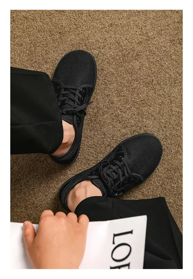 Air Mesh Walking Shoes — Breathable Extra Wide Comfort with Lace - Up Support (GRAY 40) - | Zavonix