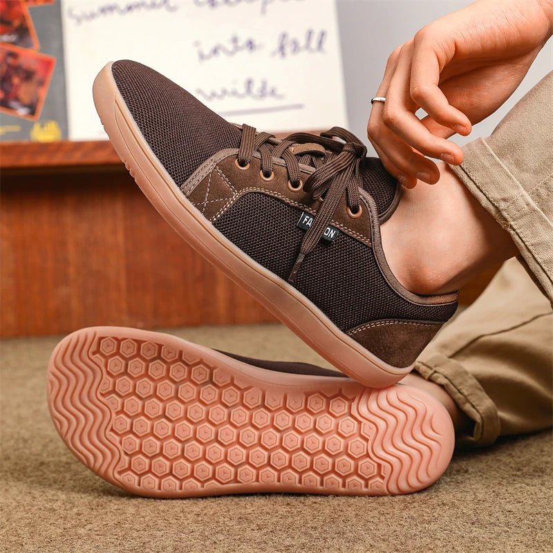 Air Mesh Walking Shoes — Breathable Extra Wide Comfort with Lace - Up Support (GRAY 40) - | Zavonix