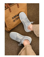 Air Mesh Walking Shoes — Breathable Extra Wide Comfort with Lace - Up Support (GRAY 40) - | Zavonix