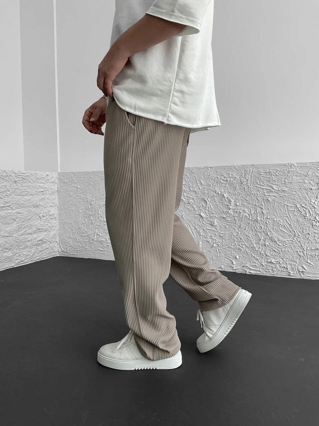 Ravel Heavyweight Vertical Rib Wide Leg Pants Product Image 02