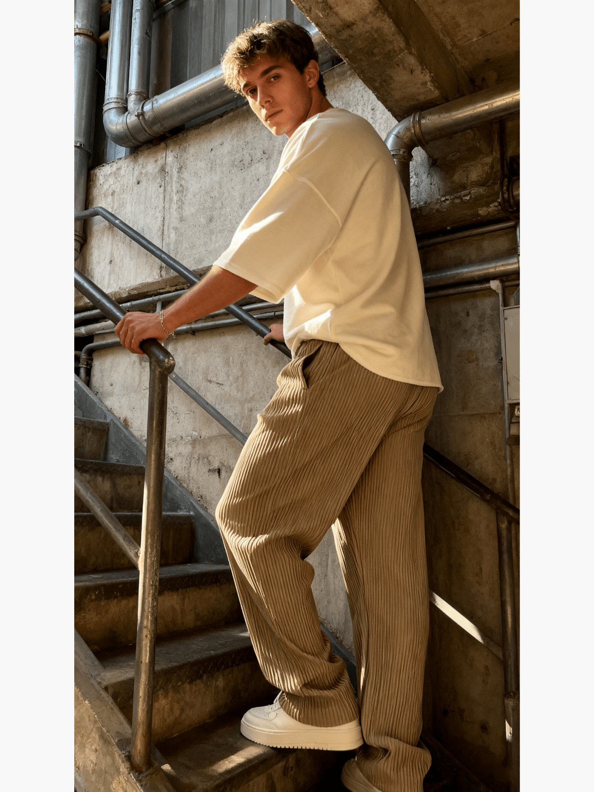 Ravel Heavyweight Vertical Rib Wide Leg Pants Product Image 03