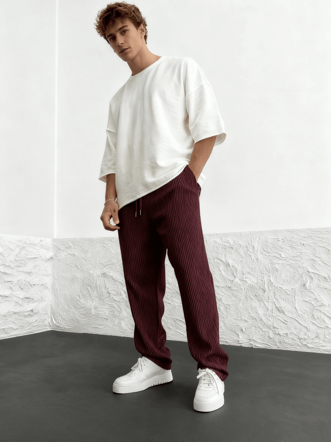 Ravel Heavyweight Vertical Rib Wide Leg Pants Product Image 09
