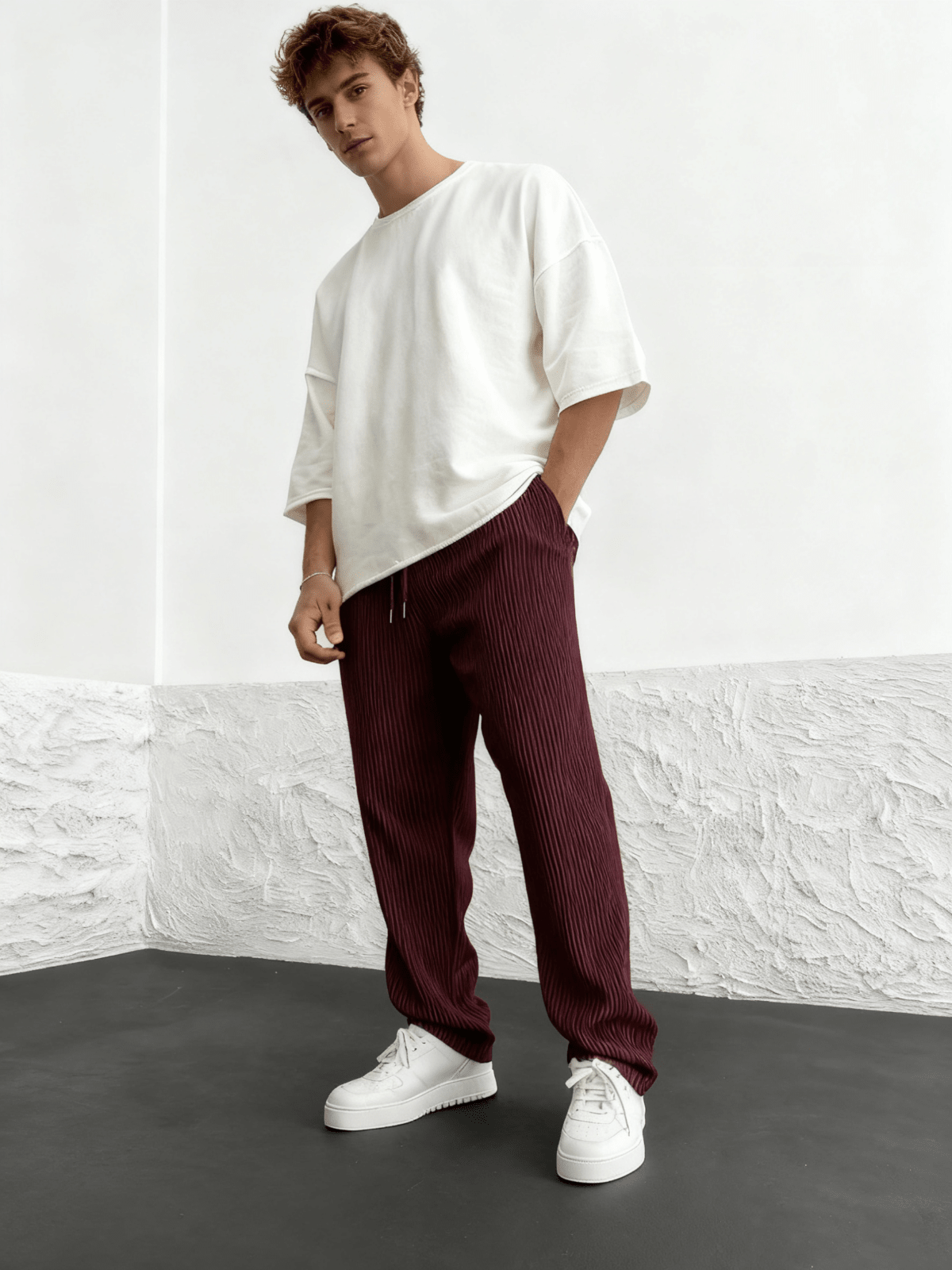 Ravel Heavyweight Vertical Rib Wide Leg Pants Product Image 09