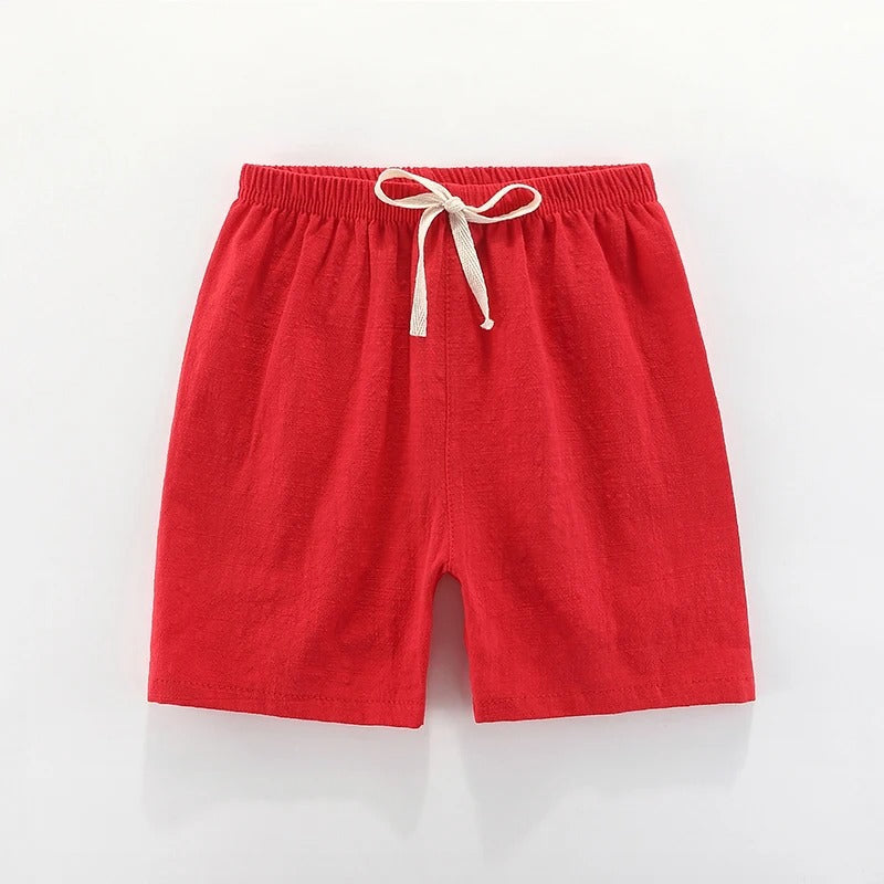 Red cotton-linen kids&