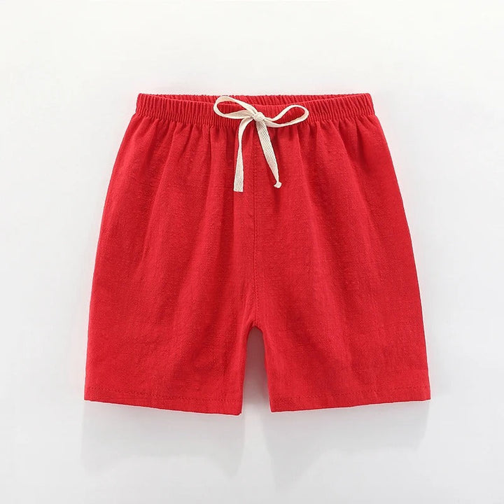 Red cotton-linen kids&