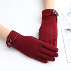 "Refined Bow" Wool - Mix Gloves (Grey ) - | Zavonix