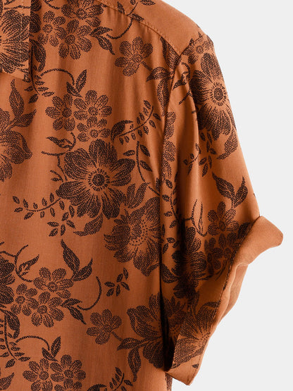 Remora — Men's Retro Floral Viscose Summer Shirt with Breathable Fit - short - Zavonix