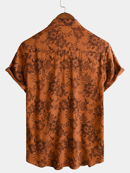 Remora — Men's Retro Floral Viscose Summer Shirt with Breathable Fit - short - Zavonix
