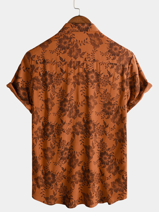 Remora — Men's Retro Floral Viscose Summer Shirt with Breathable Fit - short - Zavonix