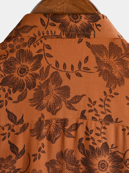Remora — Men's Retro Floral Viscose Summer Shirt with Breathable Fit - short - Zavonix