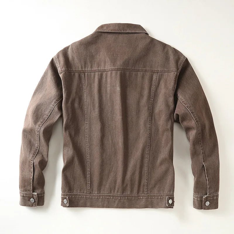 Remsen — Tailored Denim Jacket with Modern Fit and Durable Stitching (Brown S) - | Zavonix