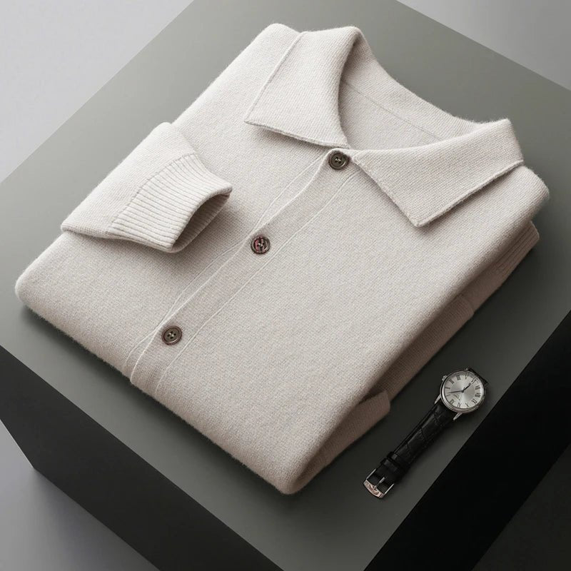 Renly — Premium Cashmere Cardigan Sweater with Cozy Warmth (Light Gray S) - | Zavonix