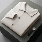Renly — Premium Cashmere Cardigan Sweater with Cozy Warmth (Dark Gray S) - | Zavonix