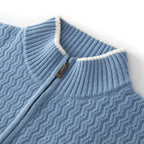 Rennar — Merino Wool Sweater with Layered Color Design (Blue S) - | Zavonix