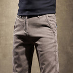 Renno — Men's Slim Fit Cotton Stretch Pants with Wrinkle Resistance (Khaki XS (28 - 29)) - | Zavonix