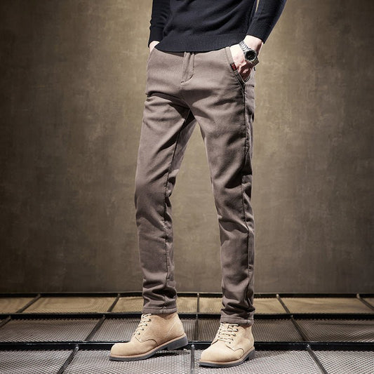 Renno — Men's Slim Fit Cotton Stretch Pants with Wrinkle Resistance - Zavonix