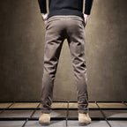 Renno — Men's Slim Fit Cotton Stretch Pants with Wrinkle Resistance (Khaki XS (28 - 29)) - | Zavonix