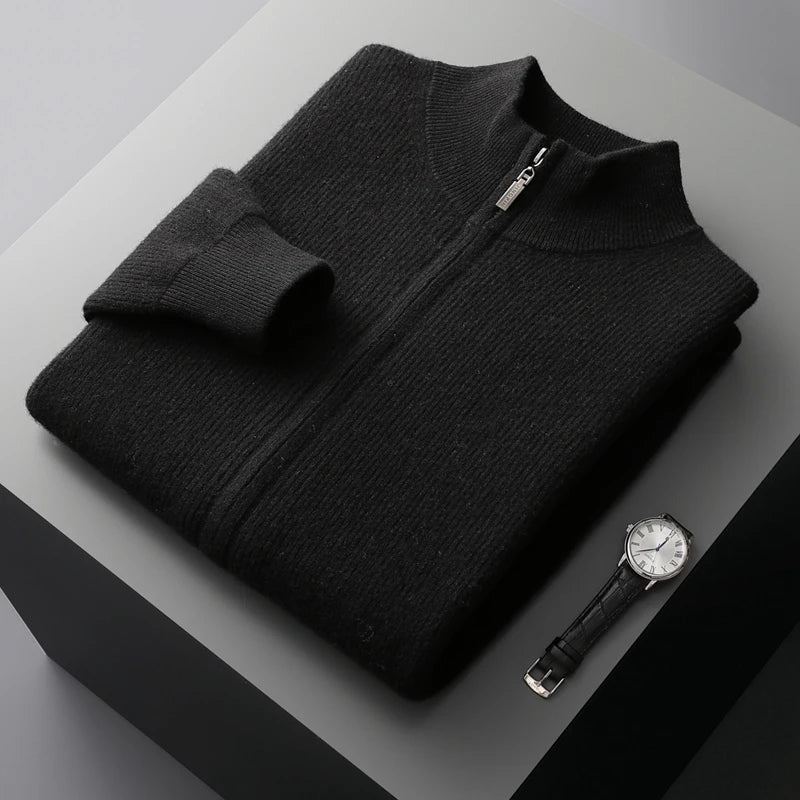 Renvo — Cashmere Merino Wool Sweater for Cold Weather Comfort (Black S) - | Zavonix