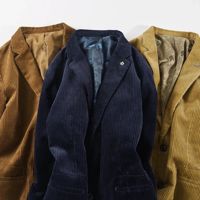 Renwick Corduroy Jacket — Men’s Tailored Fit with Oversized Pockets (Brown XS) - | Zavonix