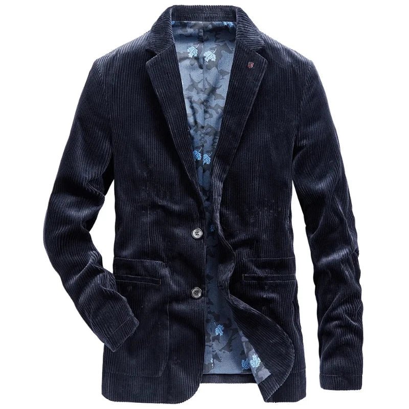 Renwick Corduroy Jacket — Men’s Tailored Fit with Oversized Pockets (Blue XS) - | Zavonix
