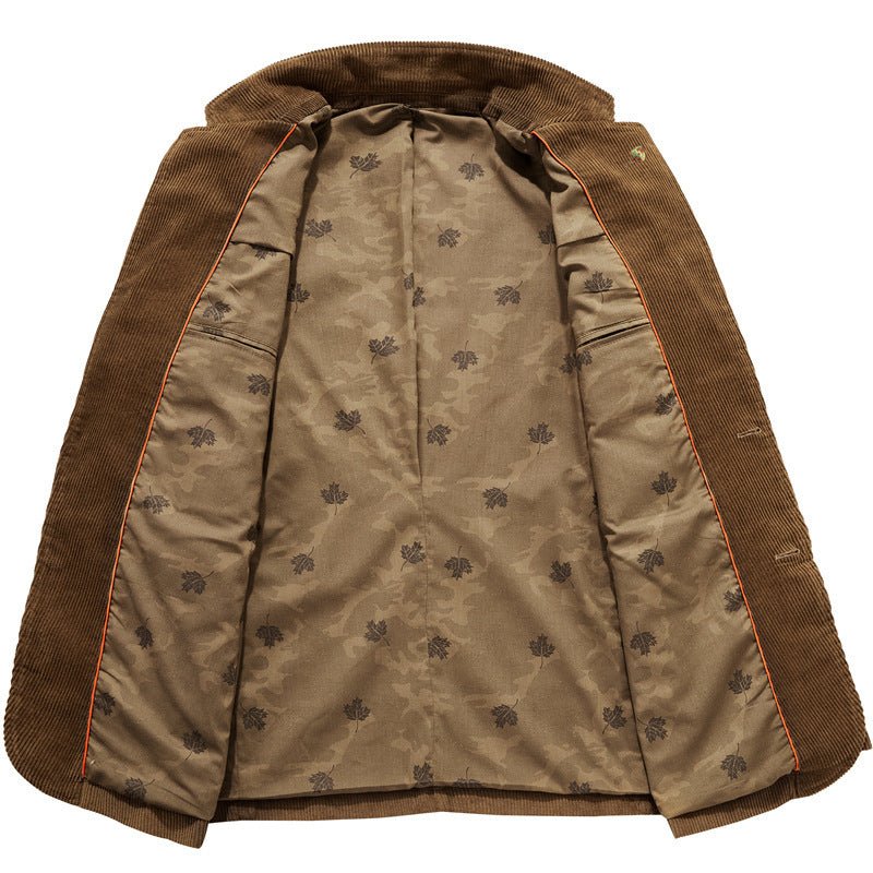 Renwick Corduroy Jacket — Men’s Tailored Fit with Oversized Pockets (Brown XS) - | Zavonix