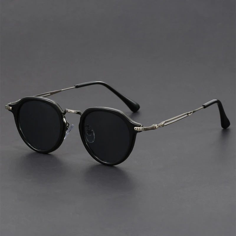 "Retro Round" Sunglasses (Black ) - | Zavonix