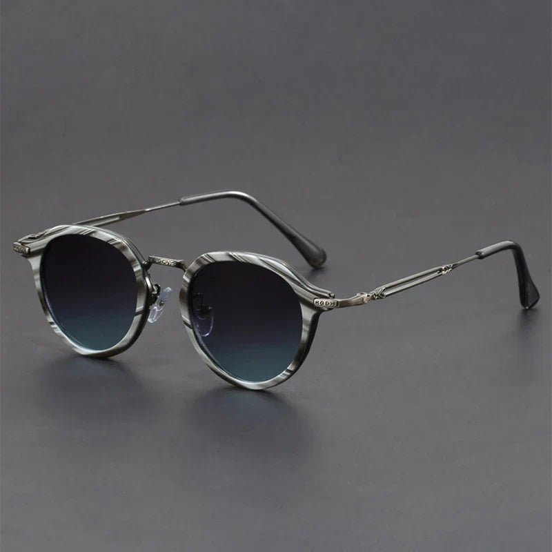"Retro Round" Sunglasses (Blue ) - | Zavonix