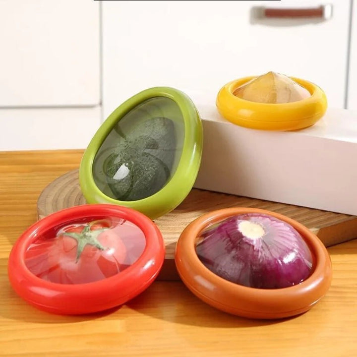 Reusable Stretch Lids for Cut Fruits and Vegetables (4-Pack)