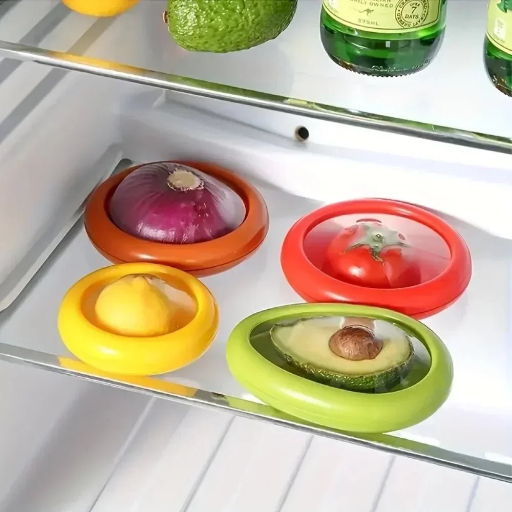 Reusable Stretch Lids for Cut Fruits and Vegetables (4-Pack)