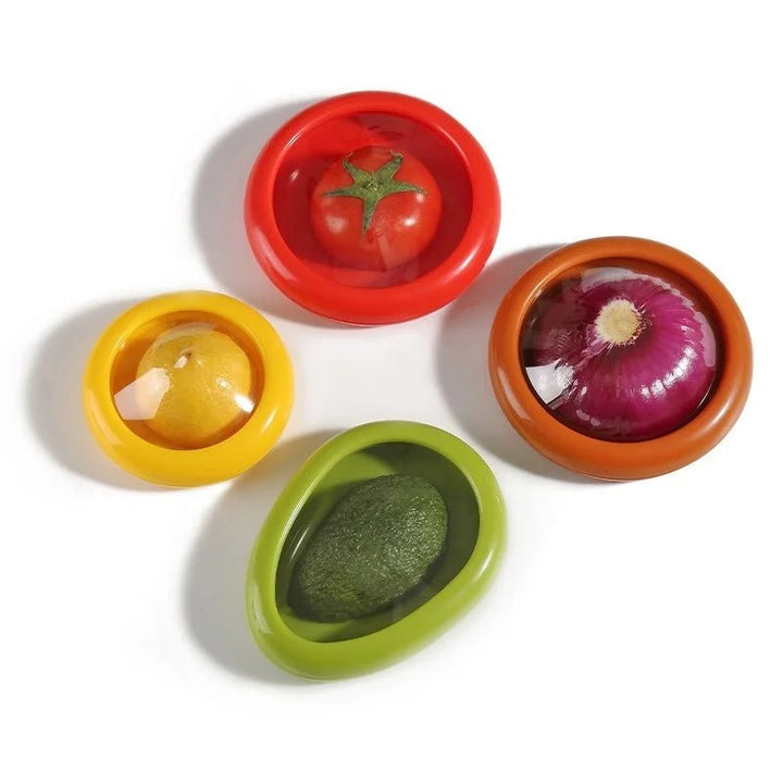 Reusable Stretch Lids for Cut Fruits and Vegetables (4-Pack)