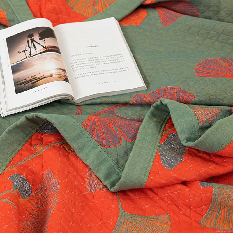 Reversible Botanical Cotton Quilt Bedding Set – Soft and Breathable Design 5