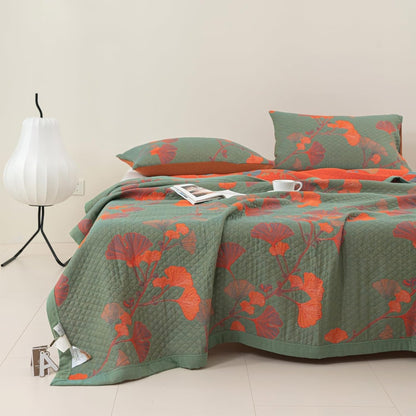 Reversible Botanical Cotton Quilt Bedding Set – Soft and Breathable Design 8