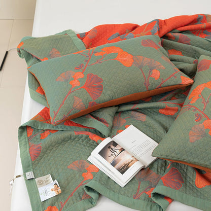 Reversible Botanical Cotton Quilt Bedding Set – Soft and Breathable Design 3