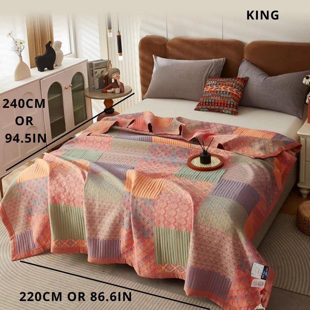 Reversible Cotton Patchwork Quilt – Lightweight and Breathable Design for All Seasons 5