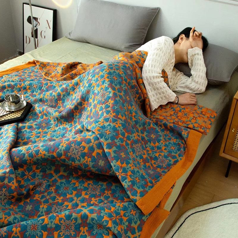 Reversible Organic Cotton Quilt – Six-Layer Breathable Design for All-Season Comfort 1