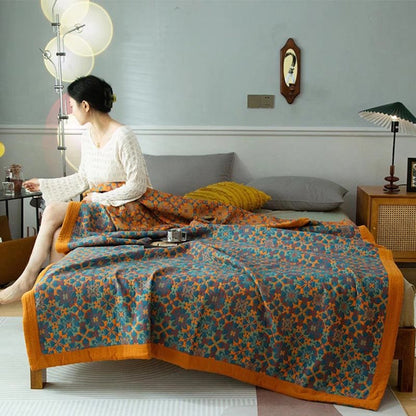 Reversible Organic Cotton Quilt – Six-Layer Breathable Design for All-Season Comfort 0