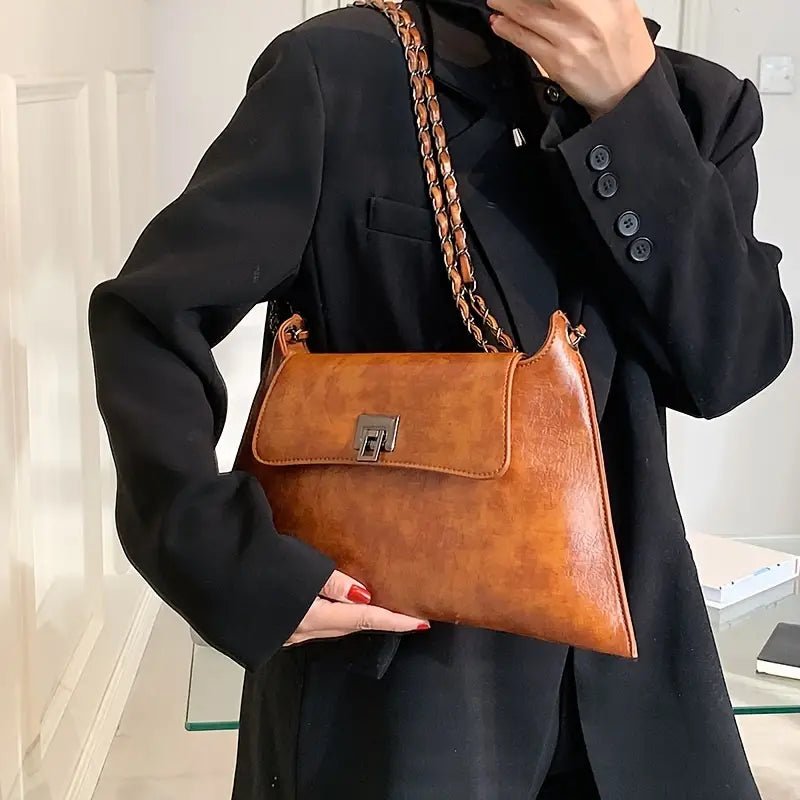 The Regal™ Leather Satchel - by (Brown ) - | Zavonix