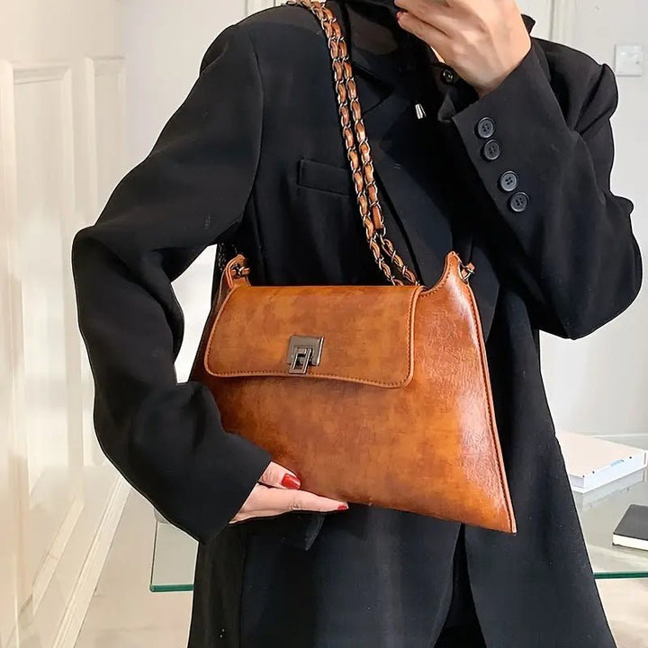 The Regal™ Leather Satchel - by (Brown ) - | Zavonix