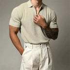 Rielan — Men's Moisture - Wicking Muscle Shirt with Tailored Zip Fit (Apricot XS) - | Zavonix