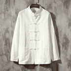 Ronin Japanese Style Linen Shirt (White XS) - | Zavonix