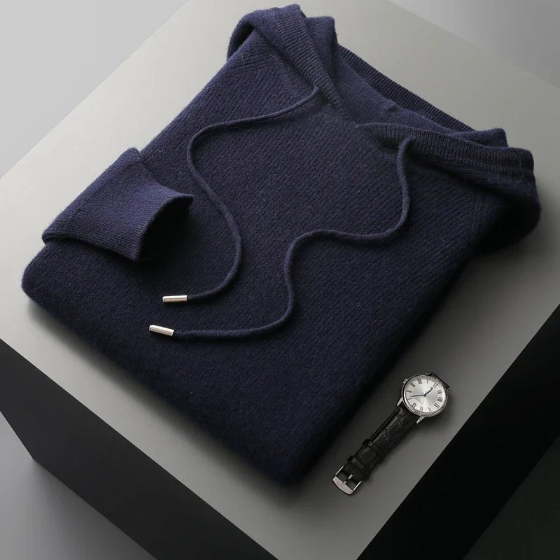 Rivaro Hoodie — Soft Cashmere Merino Wool Hoodie with Tailored Fit (Gray S) - | Zavonix