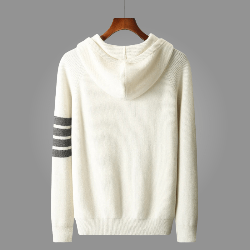 Rivaro Hoodie — Soft Cashmere Merino Wool Hoodie with Tailored Fit (White S) - | Zavonix