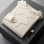 Rivaro Hoodie — Soft Cashmere Merino Wool Hoodie with Tailored Fit (White S) - | Zavonix